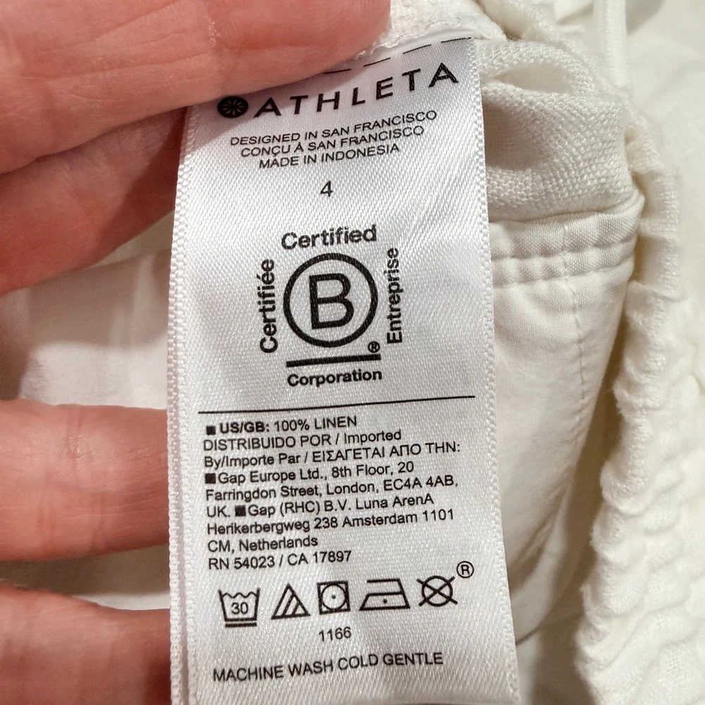 White Linen Athleta Retreat Shorts NWT size 4. - Picture 5 of 9